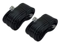 iMBAPrice (2-Pack) 50 Feet RJ11 4C Modular Lone Telephone Extension Phone Cord Cable Line Wire - Black