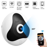 WiFi Camera, Wireless HD 1080P Portable IP Spy Hidden Camera Panoramic Fisheye Security IR Webcam - 360° Panoramic Coverage with Motion Detection Night Vision，Indoor Outdoor Small Live Stream Security