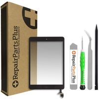RepairPartsPlus iPad Mini 2 Screen Replacement Glass Touch Digitizer Premium Repair Kit with Tools and Home Button/IC Connector (Black)