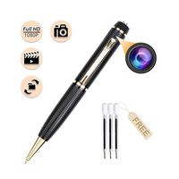 Spy Hidden Pen Camera,Clip On Body Camera HD 1080P Mini Portable Pocket Cam with 3 Ink Refills for Business and Conference