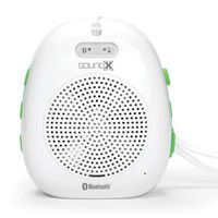 Singing Machine SMI436BT 1.5W Portable Bluetooth Audio Streaming for Smartphone, Computers and Tablets - White/Green
