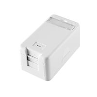 LINKOMM 5-Pack 1-Port Dust Shutter Blank Keystone Jack Surface Mount Box