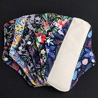 7pcs Resuable Menstrual Pad Set Including 1Pc Mini Wet Bag + 6Pcs Organic Bamboo Light Flow Panty Liners Waterproof Mama Cloth Sanitary Napkin Pads Menstrual Pads