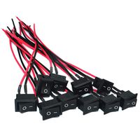VQVAAQ AC 6A/250V 10A/125V 2 Solder SPST On/Off Mini Boat Wired Rocker Switch 2Pin Toggle SPST Switch Snap with Lines (10 Pcs-Black)