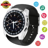 Smart Watch Bluetooth Touchscreen Smart Wrist Watch Smartwatch Unlocked Fitness Tracker SIM SD Card Slot Camera Pedometer Compatible with iOS iPhone Android Samsung S10 S9 S8 S7 LG for Women Kids Men