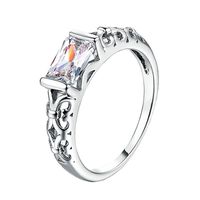 HIRIRI Anniversary Rose Gold Silver Ring Stylish Accessories Gem Jewelry Wedding Engagement Present