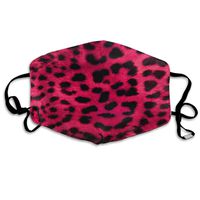 Hateone Unisex Unique Mouth Mask - Cute Pink Leopard Stripe Polyester Anti-dust Masks - Fashion Washed Reusable Face Mask for Outdoor Cycling