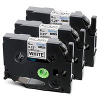 TZe-211 Tape 6mm Replace P Touch TZe-211 6mm Black on White Tape Cassette, Laminated Label Tape TZe 211 Tapes for P-Touch 1000 1010 1830 D400