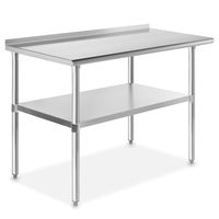GRIDMANN NSF Stainless Steel Commercial Kitchen Prep & Work Table with Backsplash - 48 in. x 24 in.