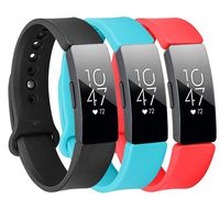 Baaletc Bands Compatible with Fitbit Inspire Hr&Inspire&Ace 2 Accessories Band Sport Strap Inspire Hr Bands for Women(Black/Cyan/Red 3Pack Small)