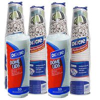 Dixie PerfecTouch WiseSize Coffee Design Insulated Paper Cup, 16oz Cups and Lids Bundle (16 oz, 100 Cups, 100 Lids)