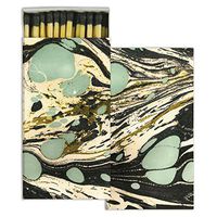 Turquoise Aqua Marbleized Paper Matches | Set 10 Blue Green