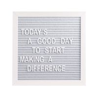 Pearhead 10" x 10" Felt Letterboard, Perfect Message Board for Sharing Back to School Milestones or Baby Announcements, Gray