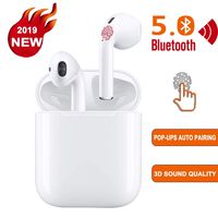Bluetooth 5.0 Wireless Earbuds with【24Hrs Charging Case】 Waterproof TWS Stereo Headphones in-Ear Built-in Mic Headset Premium Sound with Deep Bass for Sport Earphones (A2mini White)