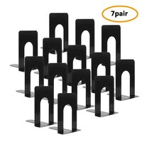 Bookend Supports, Heavy Duty Metal Black Bookend Support, 6 x 5 x 6 Inch, Set of 7 Pairs