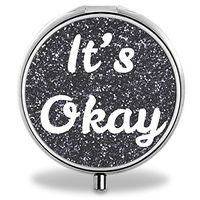 IMLONE Pill Organizer, Customized It's Okay Pill Boxes with 3 Components for Purse