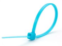 4 Inch Fluorescent Blue Miniature Nylon Cable Tie - 100 Pack