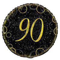 UNIQUE PARTY 55840 - 18" Glitz Gold Foil 90th Birthday Balloon