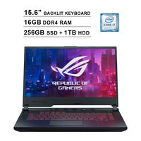 2019 Asus ROG G531GT 15.6 Inch FHD Gaming Laptop (9th Gen Intel 6-Core i7-9750H up to 4.50 GHz, 16GB DDR4 RAM, 256GB SSD + 1TB HDD, NVIDIA GeForce GTX 1650, RGB Backlit Keyboard, Windows 10) (Black)