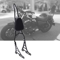 GDAUTO Motorcycle Backrest Rear Passenger Pad Seat Rider Detachable Sissy Bar Mount Seat Pad Fits for Harley Sportster XL883 XL1200 04-UP（Black）
