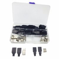 Ltvystore 20Pairs Premium USB Connector with Shell Type-A Male(10Pairs) and Type-A A 2.0 Female (10Pairs) 4 Pin Plug Connector Jack Socket DIY (4Pin)