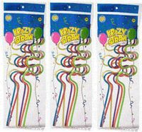 Krazy Straws Rainbow Colors -3 packs of 6 - 18 Total Straws