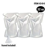 Cruise Flask Concealable And Reusable Cruise Flask Kit - Sneak Alcohol Anywhere - 3 x 32 oz + 1 funnel