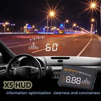 BEESCLOVER 3 inch Car HUD Projector Head Up Display Speed Warning Fuel OBD II Speedometer Black X5