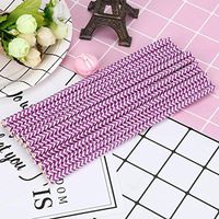 Different Style Straws-Elaco 25Pcs Paper Straws Wave For Kids Birthday Party Wedding Decorations (6197mm, Purple)
