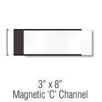SmartSign Pack of 25 Magnetic 'C' Channel Label Holders | 3" x 8"