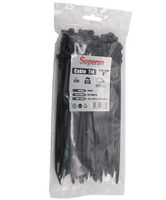 Superun 8 inch selflocking cable tie (Industrial grade zip tie) pack of 100 black
