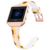 Aiseve Slim Floral Bands Compatible with Fitbit Blaze Watch (Large, Sunflowers)