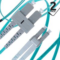 LC to SC Fiber Patch Cable Multimode Duplex - 5m (16.4ft) - 50/125um OM3 10G (2 Pack) - Beyondtech PureOptics Cable Series