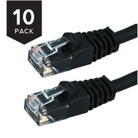 Buhbo 15Ft Cat5E UTP Ethernet Network Booted Cable (10-Pack), Black