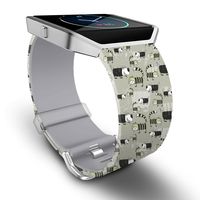 SKYLET for Fitbit Blaze Bands with Frame, Silicone Accessories Replacement Classic Wristbands for Fitbit Blaze Smart Watch (No Tracker)[Pattern 17+ ONE Silver Frame]