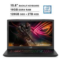 2019 ASUS ROG Strix 15.6 Inch FHD 1080P Gaming Laptop (8th Gen Inter 6-Cores i7-8750H up to 4.1GHz, 16GB DDR4 RAM, 128GB SSD (Boot) + 2TB HDD, NVIDIA GeForce GTX 1050 Ti 4GB, Backlit KB, Windows 10)