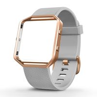UMTELE for Fitbit Blaze Bands, Silicone Replacement Strap with Stainless Steel Frame for Fitbit Blaze (Large, Grey)