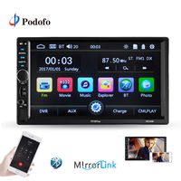 Podofo Double Din Car Stereo - Bluetooth Radio Receiver 7'' LCD Touch Screen MP3/USB/SD FM Audio/Radio Support iOS/Android Mirror Link Bluetooth Hands Free Calling