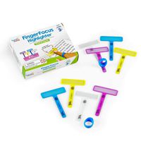 hand2mind FingerFocus Highlighters Small Group, Guided Reading Strips, Reading Tool for Kids & Dyslexia, Ages 3+ (6 Removable Rings and 24 Wands)