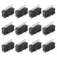 MXRS SPDT 1NO 1NC Hinge Lever Momentary Push Button Micro Limit Switch AC 5A 125V 250V 3 Pins 12 Pcs