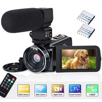 Video Camera Camcorder WiFi IR Night Vision FHD 1080P 30FPS 26MP YouTube Vlogging Camera Recorder 3" Touch Screen 16X Digital Zoom Digital Camera with Microphone Remote Control