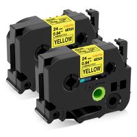 Colorty Compatible Label Tape Replacement for Brother P Touch 24mm TZe Yellow Tape TZe-651 TZe651 TZ-651 Black on Yellow Laminated for Ptouch Label Maker PT-D600 PT-P700 PT-2430PC, 1 Inch x 26.2 feet