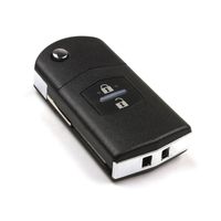 New 2 Buttons Remote Folding Key Case Keyless Remote Key Shell Replacement Flip Shell Case Uncut Blank for 2004 2005 2006 2007 2008 2009 2010 2011 2012 2013 MAZDA 3