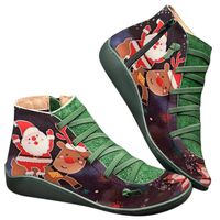 Women's Ankle Boots Ladies Leather Retro Lace up Side Zip Vintage Booties Flat Heel Arch Support Shoes