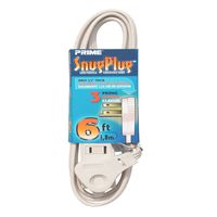 Prime Wire & Cable EC940606 6-Feet 16/3 SPT-2 3-Outlet Cord, Almond