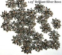 Silver Metallic Confetti Bows, 1"