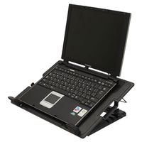 Wide 9 - 17" USB Notebook Computer Cooling Adjustable Stand Pad Quiet Fans Black