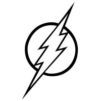 Flash Logo - Vinyl Decal Sticker - For wall, vehicle, computer, home decor (4x7 inch, Gloss Black)