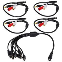 SaferCCTV Mini Microphone High Sensitive Audio Pickup Device External Amplified Tiny Microphone for CCTV Security Camera with Female 2.1mm Jack to 8 Male 2.1mm Plugs CCTV Power Y Adapter