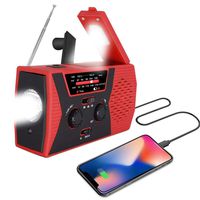 [2019 Upgraded Version] Portable Radio, Weather Radio with LED Flashlight, SOS Alarm Solar Hand Crank Emergency Radio, 2000mAh Power Bank for Smart Phone, AM/FM NOAA Radio, 6 LEDs Reading Lamp